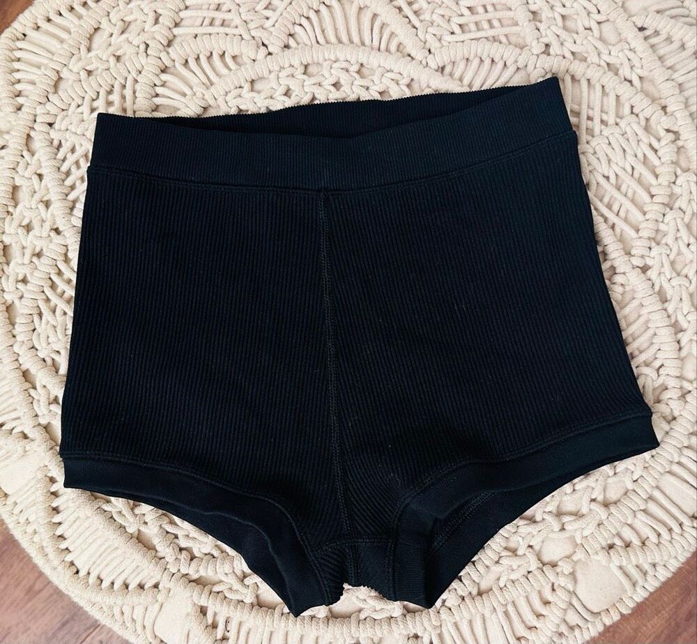 Aerie Black Ribbed Lounge Shorts Size Small New Without Tag